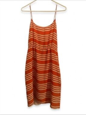 J Crew- Orange Spaghetti-Strap Summer Dress- 6